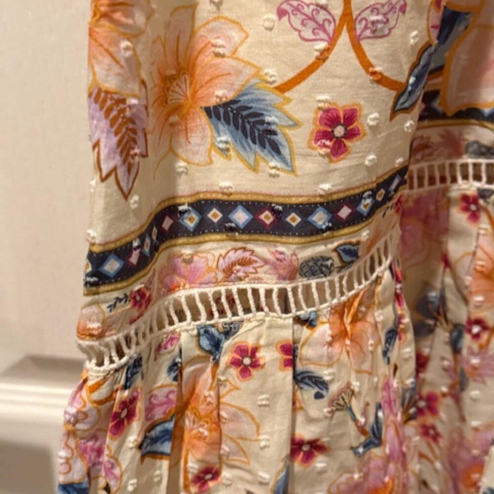 NWT Farm Rio | Cream Superbloom Tapestry Maxi Dress | Floral | Size: XS - Picture 7 of 16